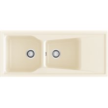 Fregadero de 2 cubas con escurridor Pergamón 118 x 51cm City Poalgi