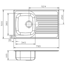 Fregadero REX 10 rectangular Galindo