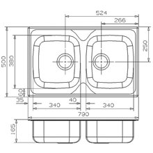 Fregadero REX 20 rectangular Galindo