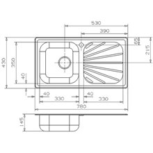 Fregadero Beta 10 BAP rectangular Galindo