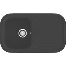 Fregadero de 1 cuba con escurridor Negro Liso 81 x 48,5cm Coral Basic Poalgi
