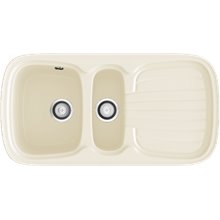 Fregadero de 2 cubas con escurridor Pergamón 97,5 x 50,5cm Opalo Basic Poalgi 