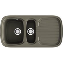 Fregadero de 2 cubas con escurridor Tundra 97,5 x 50,5cm Opalo Basic Poalgi 