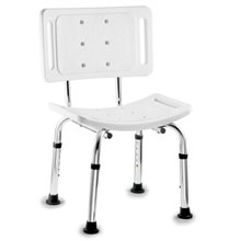 Taburete de baño regulable con respaldo Tegler