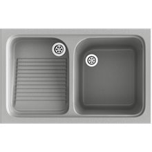 Fregadero de 1 cuba con escurridor Metalizado 80,2 x 50 cm Cuarzo Basic Poalgi 