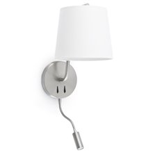 Aplique con lector LED BERNI níquel satinado Faro