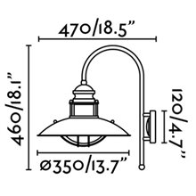 Aplique WINCH marrón h.460mm Faro