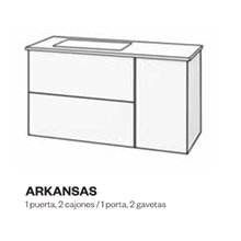 Mueble con lavabo y espejo metálico ARKANSAS de...
