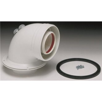 Accesorios calderas de condensaci&oacute;n curva coaxial 90&ordm; + brida + toma muestras 60/100 FERROLI