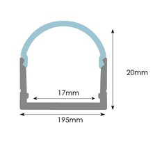 Perfil Tira LED rectangular aluminio 2 cm x1 metro