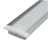 Perfil Tira LED rectangular aluminio 1 metro pesta&ntilde;as