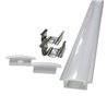 Perfil Tira LED rectangular aluminio 1 metro pesta&ntilde;as