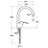 Grifo monomando cocina curvado Victoria Roca