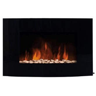 Chimenea el&eacute;ctrica de pared 65x11,2x52cm negra Homcom