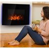 Chimenea el&eacute;ctrica de pared regulador de brillo 88,5x13,5x56cm negra Homcom