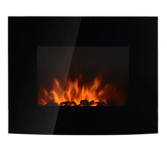 Chimenea el&eacute;ctrica de pared regulador de brillo 88,5x13,5x56cm negra Homcom