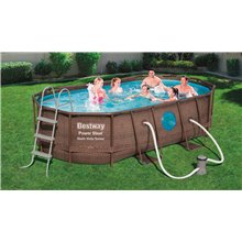 Piscina desmontable oval diseño Rattan 427 Bestway
