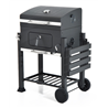 Barbacoa con ruedas y estantes - Outsunny