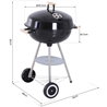 Barbacoa circular con tapa - Outsunny