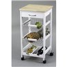 Carro de cocina blanco y madera