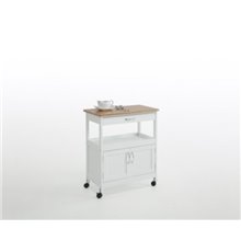 Carro de cocina 2 puertas blanco y madera
