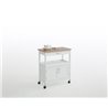 Carro de cocina 2 puertas blanco y madera