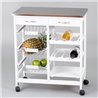 Carro de cocina completo blanco y metal