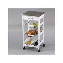 Carro de cocina blanco y metal