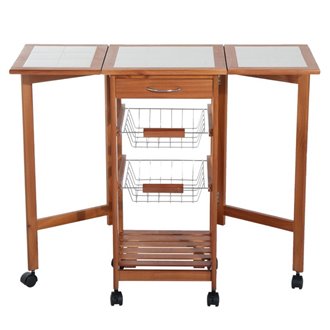 Carro de cocina extensible madera 
