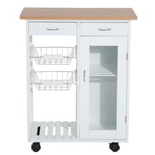 Carro de cocina completo madera blanco