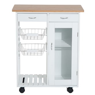 Carro de cocina completo madera blanco