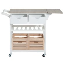 Carro de cocina extensible madera blanco