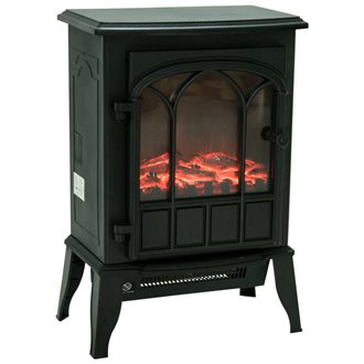 Chimenea el&eacute;ctrica negra con termostato Homcom