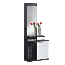 Mueble de recibidor BLANCO Y CENIZA con espejo Iberodepot