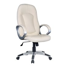 Silla despacho ruedas y reposabrazos POLIPIEL beige IberoDepot