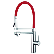 Grifo de fregadero rojo con caño Pilot SEVEN