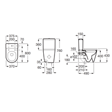 Taza con salida dual Rimless Inspira Round Roca