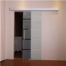 Puerta corredera de vidrio satinado Homcom