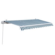 Toldo de pared plegable verde y blanco Outsunny