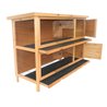 Conejera exterior doble de madera Pawhut