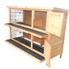 Conejera exterior doble de madera Pawhut