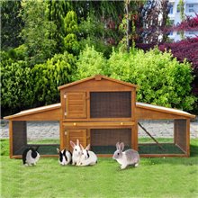 Conejera exterior grande de madera Pawhut