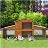 Conejera exterior grande de madera Pawhut