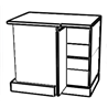 Mueble de cocina bajo rinc&oacute;n ciego Tegler