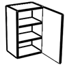 Mueble de cocina alto con 1 puerta Tegler