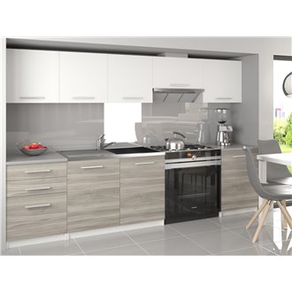 Cocina 240cm blanco y gris Uniqa Tarraco