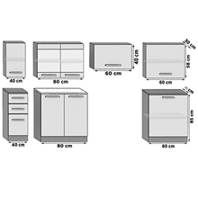 Cocina 240cm gris Uniqa Tarraco
