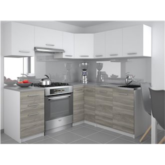 Cocina 360cm blanco y gris Lidia Tarraco