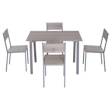 Conjunto mesa de cocina + 4 sillas color ceniza...