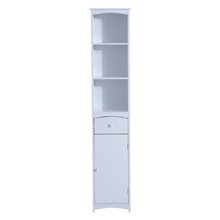 Columna de baño con estantes blanca HomCom